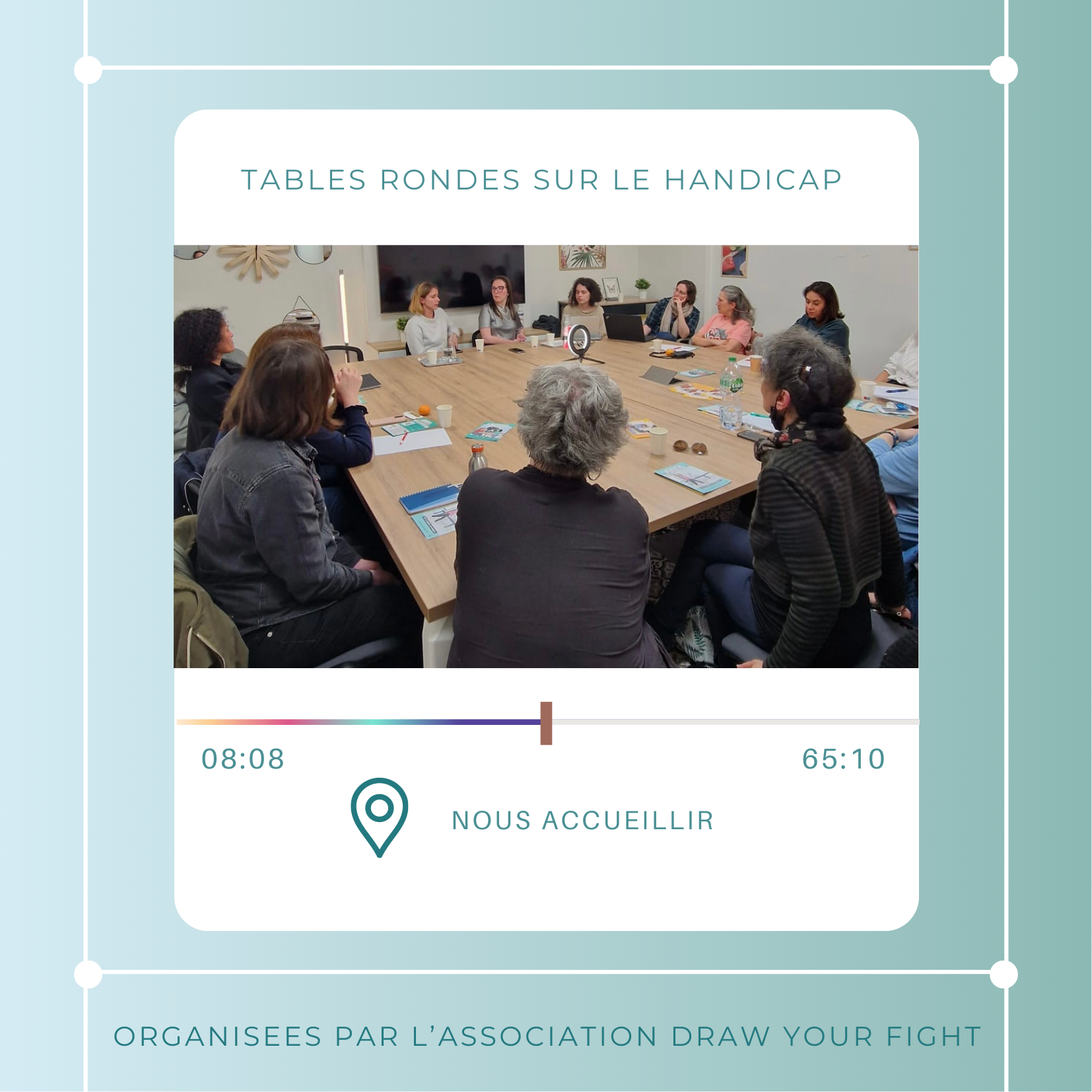 Photo : accueillir nos tables rondes sur le handicap, différentes personnes avec des situations variées discutent