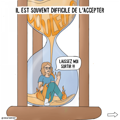 Illustration : il est souvent difficile de l’accepter on aimerait pouvoir dire « laissez moi sortir de ce cercle infernal »