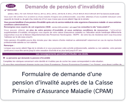 Formulaire demande pension invalidite cpam handicap