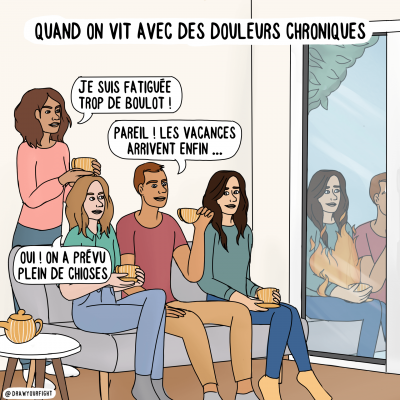 Illustration: quand on vit avec douleurs chroniques, et que les autres planifient beaucoup de choses