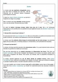 Fiche Vocabulaire : Douleur