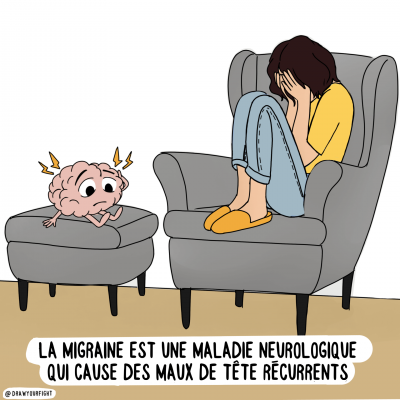 illustration : La migraine est une maladie neurologique qui cause des maux de tête récurrents