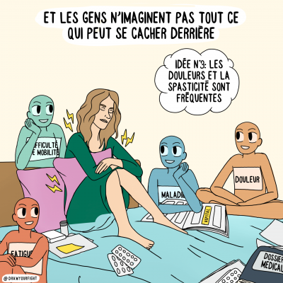 Illustration sur les douleurs et la spasticité fréquente dans ces maladies chroniques